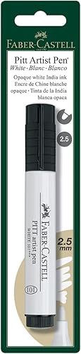 Miniatura 1 de Faber-Castell India Ink Pitt Artist Pluma, punta de bala grande, blanco (FC800091T)