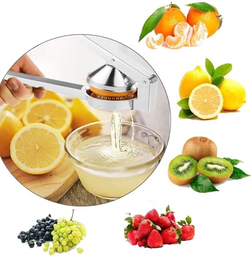 Image of Aluminium Manual Fruit Juicer Hand Press Citrus Juicer for Orange Lemon Lime | Metal Juice Extractor with Strong Handle | Heavy Duty Hand Squeezer Press Tool | Manual Kitchen Juicer for Home Use