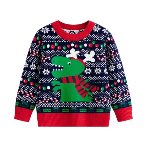 Image of Ugly Christmas Sweater Kids Girls Boys Reindeer Snowflake Knitted Xmas Holiday Pullover Sweater 2-9 Years Old