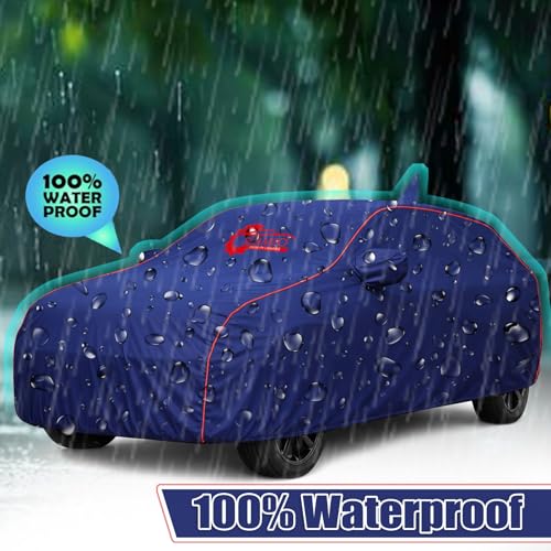Image of 100% Waterproof Car Cover for Chevrolet Sail Sedan | All-Weather, Dustproof & UV Protection | Heavy-Duty 3-Layer Fabric | Custom Fit with Mirror & Antenna Pocket | Navy Blue