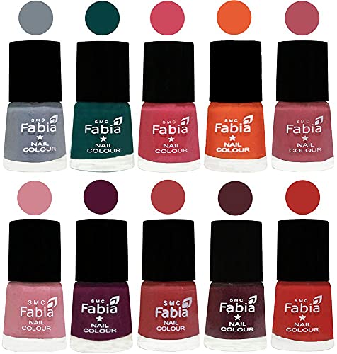 Image of ALL IN ONE (PACK OF 10), Long Lasting Glossy Nail Polish, 6 ml Each, All Vibrant Colours,02070