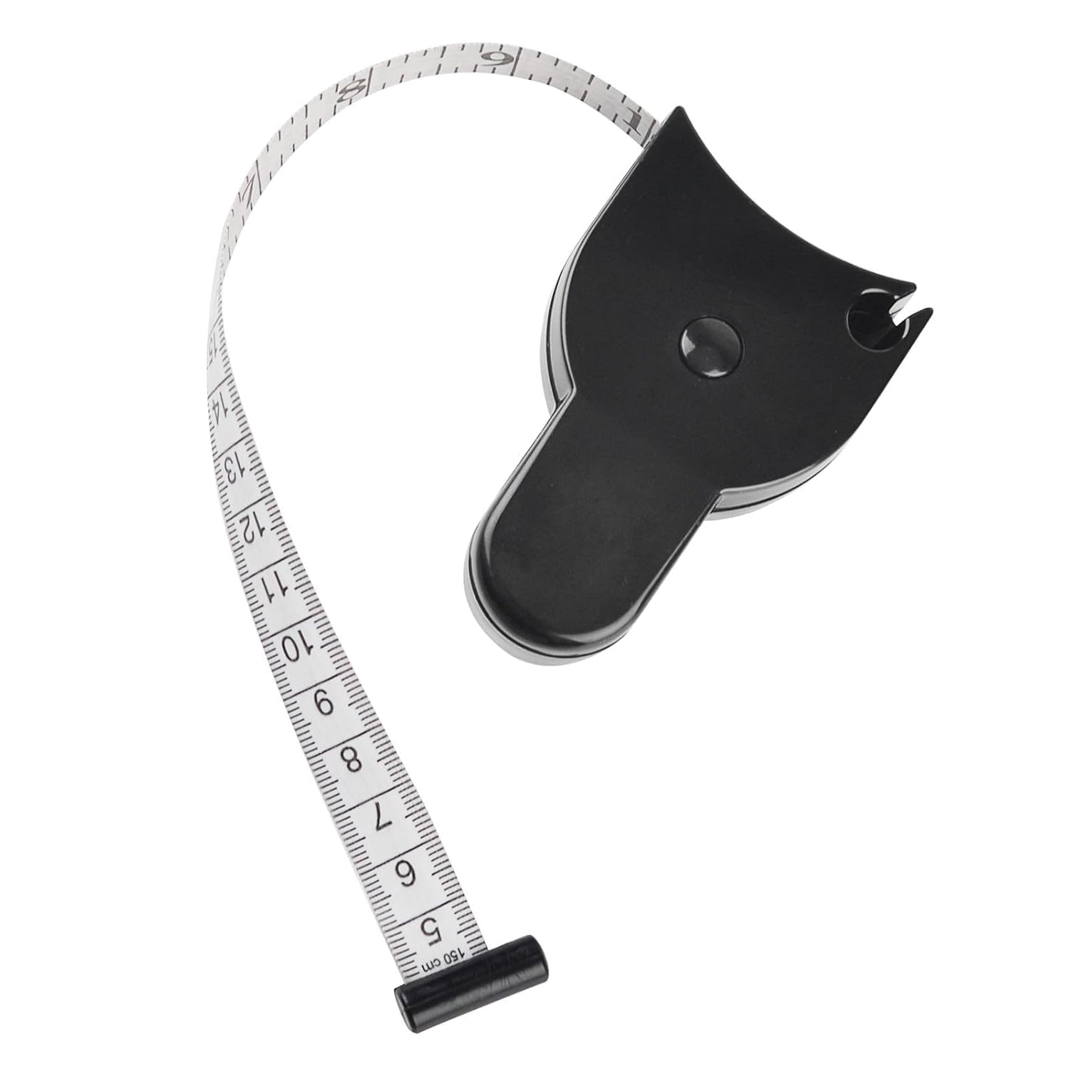 Cinta Métrica de Cuerpo Telescópica Automática, 150cm/60inch Cinta Métrica de Cuerpo Retráctil y Autoajustable, Cinta Métrica de Automedición, Pasador de Bloqueo y Botón de Retracción (Negro)