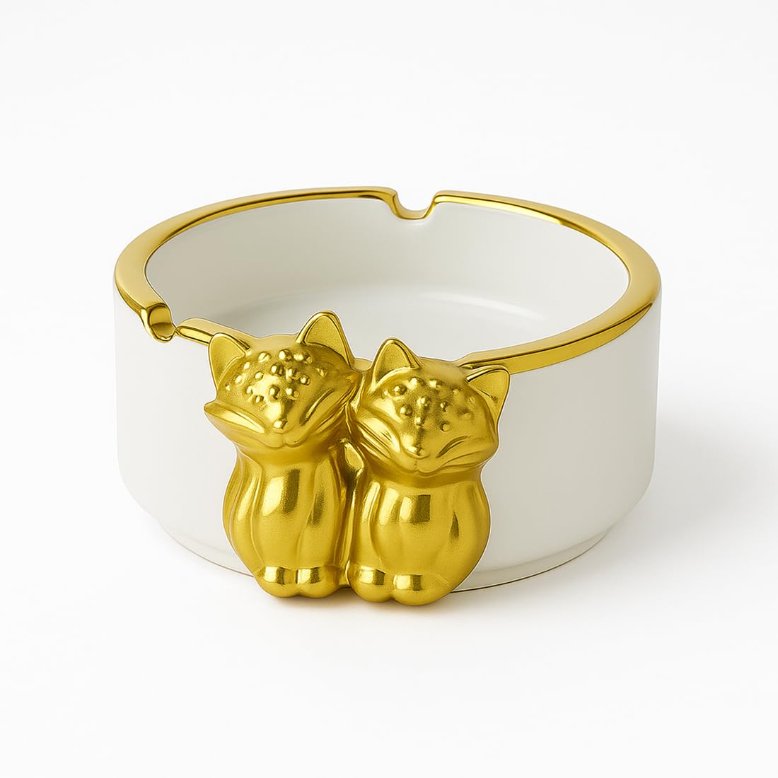 Cortina Ceramic Ashtray with Lid for Cigarettes & Cigars | Windproof Ash Tray for Smokers Indoor & Outdoor Use | Stylish Desktop Smoking Holder for Home, Office, Patio & Balcony | Color 1