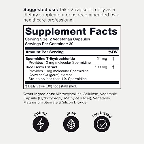 22mg-Ultra-Concentrated-Spermidine-Supplement-3rd-Party-Tested-Spermidine-Supplements-for-Men-and-Women-Rice-Germ-Extract-and-Trihydrochloride-Complex-Blend-60-Vegetarian-Capsules-30-Servings