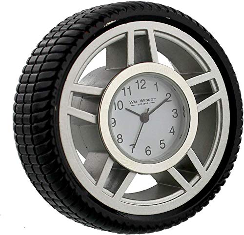 Metal Tyre Pit Stop Watch Style Desk Mantel Clock
