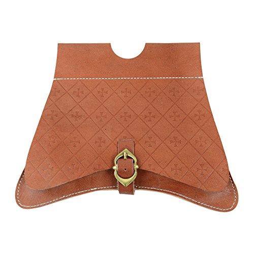 Armorvenue: Medieval Leather Belt Pouch with Embossed Crosses