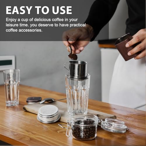 Image of Supvox 51mm Portafilter Basket, Stainless Steel Single Shot Espresso Filter Cup, Universal Replacement Portafilter Basket for Espresso Machines
