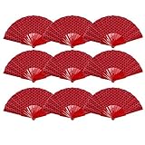  HUSL ABANICOS PLASTICO LUNARES FLAMENCO 23CM, ABANICOS PARA EVENTOS, DETALLES PARA LOS INVITADOS, REGALOS DE BODA, FIESTAS, COMUNIÓN O BAUTIZO, ABANICO DE PLASTICO CON PUNTOS DE POLKA