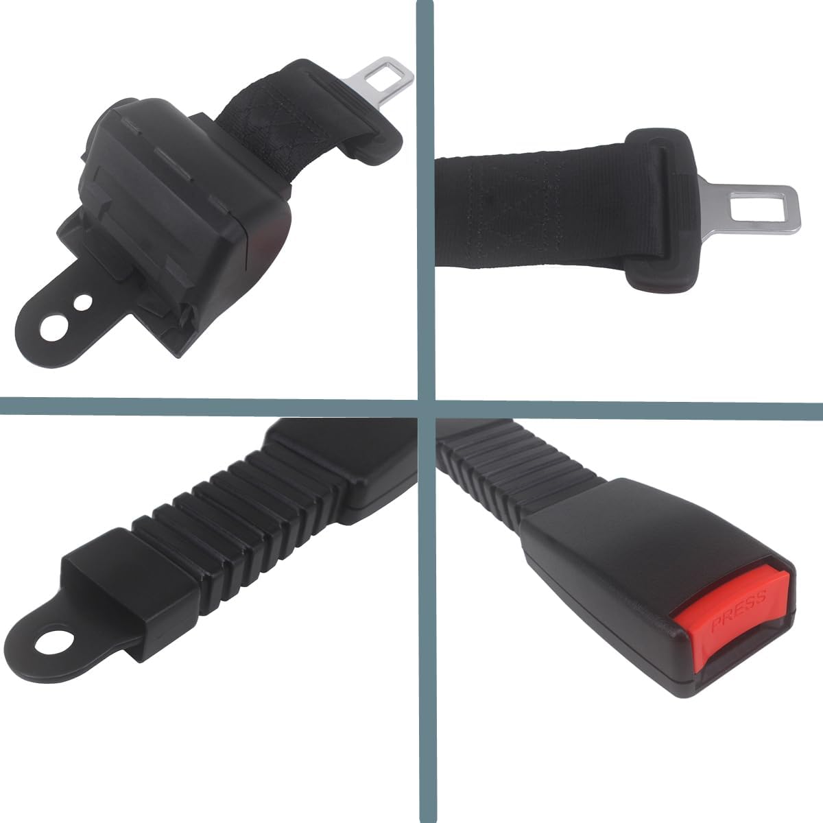 Golf Cart Seat Belt，HKOO Universal Golf Cart Seat Belt, Retractable Belt for EZGO TXT, Club Car DS and Yamaha, 2 Pack