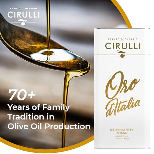 Cirulli Italian Extra Virgin Olive Oil, Cold Pressed Premium Quality Evoo, Ancient Roots Olive Oil Extra Virgin, Early Harvest, Hand Picked Olives, High In Polyphenols, Fruity Aroma - 5L Tin X2 - 3