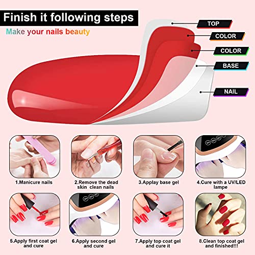 Yocrovv Gel Nail Polish Set, 36 Pcs Gel Polish Soak Off Gel Nail Kit With Glossy And Matte Gel Top Coat Base Coat, Popular Shiny Classic Colors Polish For Gel Nail Art Christmas Gift #TOP5