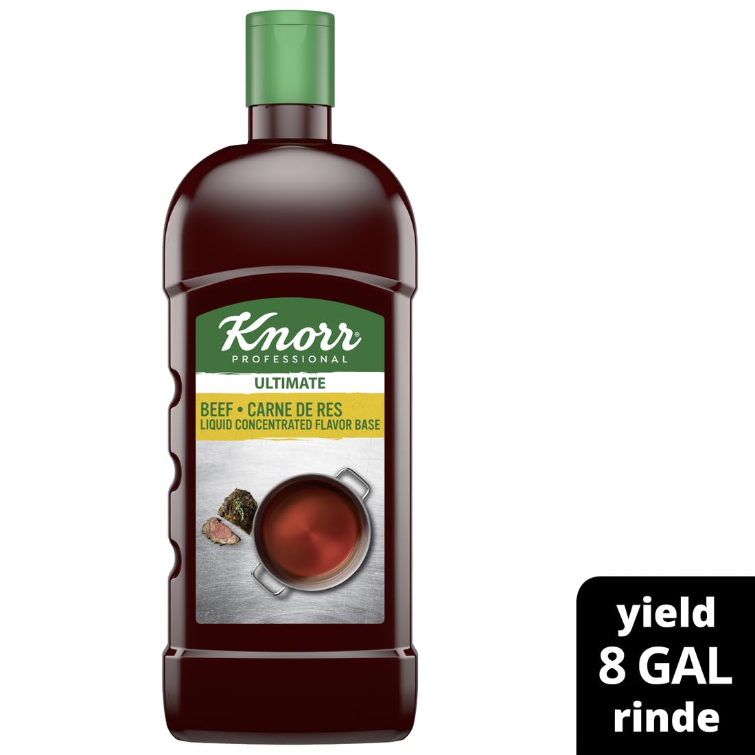 Knorr Professional Ultimate Beef Liquid Concentrated Base Scratch Like Flavor Aromatic Stock Base, Gluten Free, No Artificial Flavors, Colors, Preservatives, No Added MSG, 32oz, Pack of 4