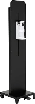 M&T Displays Handsfree Touchless Foot Operated Refillable Hand Sanitizer Dispenser Station 1000 mL. 33.8 oz. for Liquid/Lotion Soap or Sanitizing Products Floor Standing Black