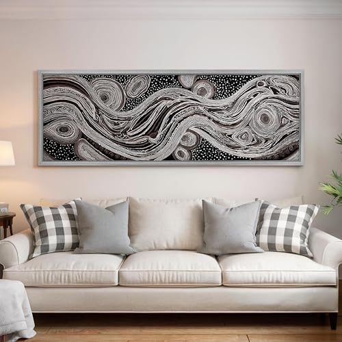 Toile abstraite pour habiller un grand mur vide tableau panoramique ethnique 180cm