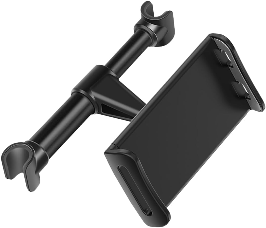 Car Headrest Mount, Adjustable 360 Rotating Tablet Holder for 5.3"-10.2" Devices, Universal Car Backseat Phone Mount for Kids, Fit for iPhone Pro Max, Galaxy Tabs (Black)