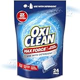 OxiClean Max Force Advanced Stain Remover Power Paks, Color-Safe, Bleach-Free Kids and Baby Essential, Use with Detergent to Remove Messy Stains like Berries, Juice, Mud, Grass, 24 Count