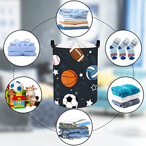 Clastyle 45L Waterproof Sports Laundry Basket With Drawstring Collapsible Football Basketball Storage Laundry Hamper For Bedroom, 14.2 * 17.7 In #TOP5