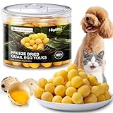 Hkpetty Freeze Dried Cat and Dog Treats Quail Egg Yolk, Healthy Tasty Snacks for Cats Dogs Training, Natural Freeze-Dried Limited Ingredient,Wholesome and Delicious Snacks for Pets (S, Quail)