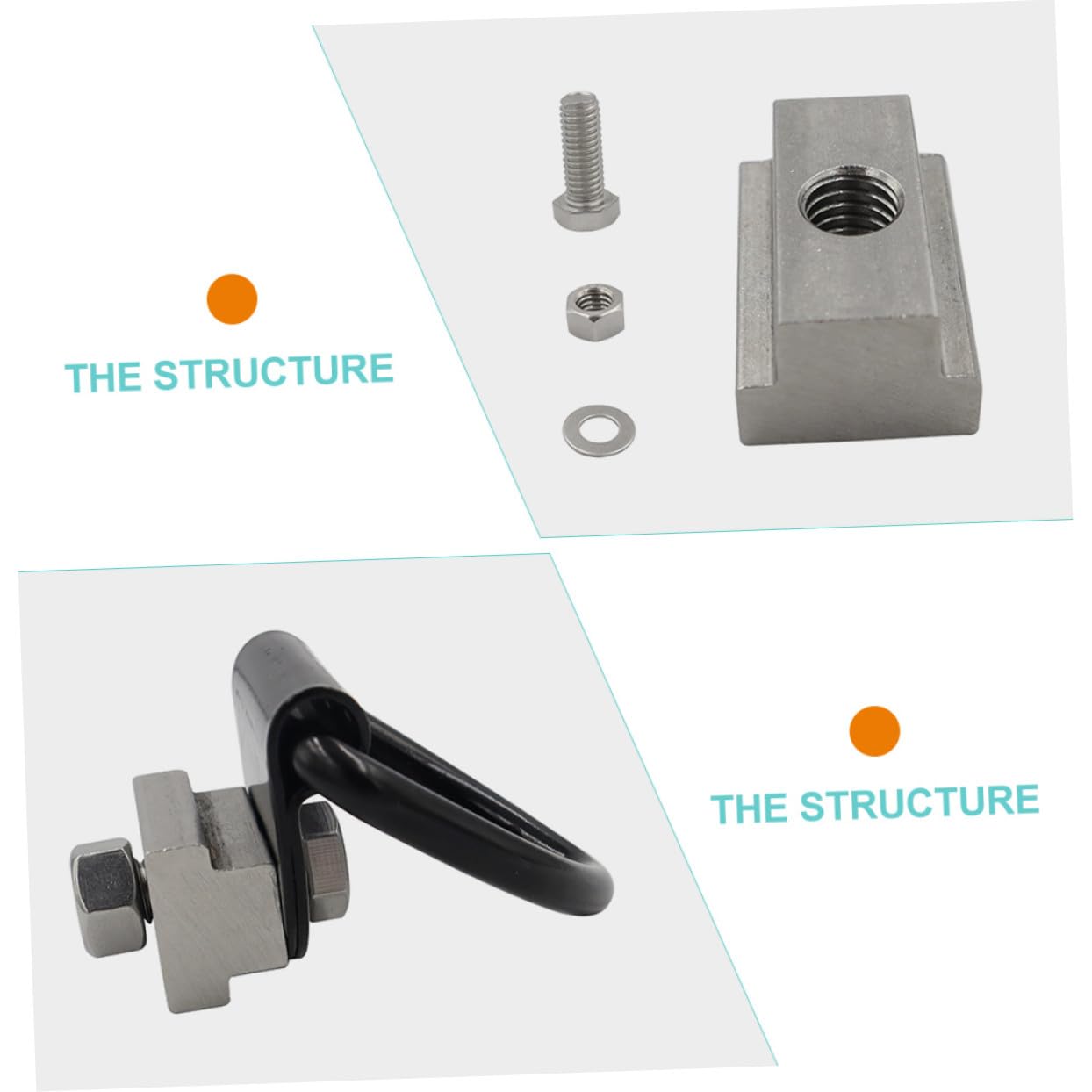 MAGICLULU T-nut V-ring Zurranker Flexible Anhänger Zurrösen 4 Stück aus Edelstahl und Kohlenstoffstahl Praktisch und Robust für Transport und Verladung