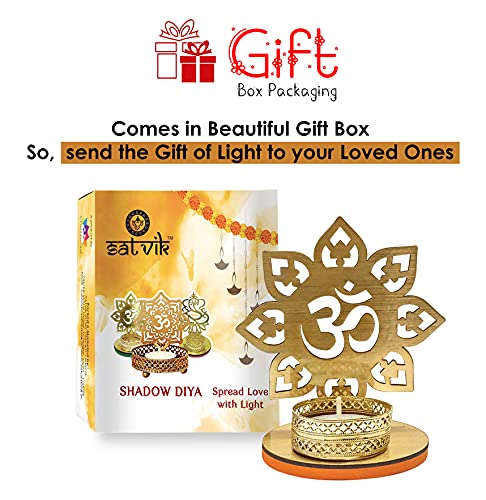 Satvik Om Shape Shadow Diwali Shadow Diya, Deepawali Traditional Diya With Wax Tea Light/Tea Light Holder, Om Shape Diya #TOP1