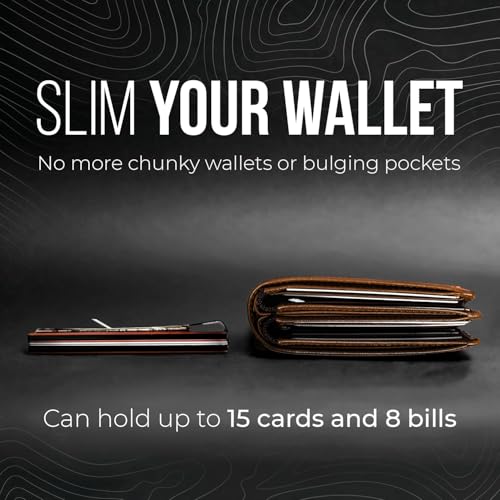 Mountain Voyage Co Minimalist Wallet for Men & Women - Slim RFID Wallet, Scratch Resistant, Credit Card Holder & Money Clip, Easily Removable Money & Cards, (Gunmetal Titanium) - Thumbnail 2