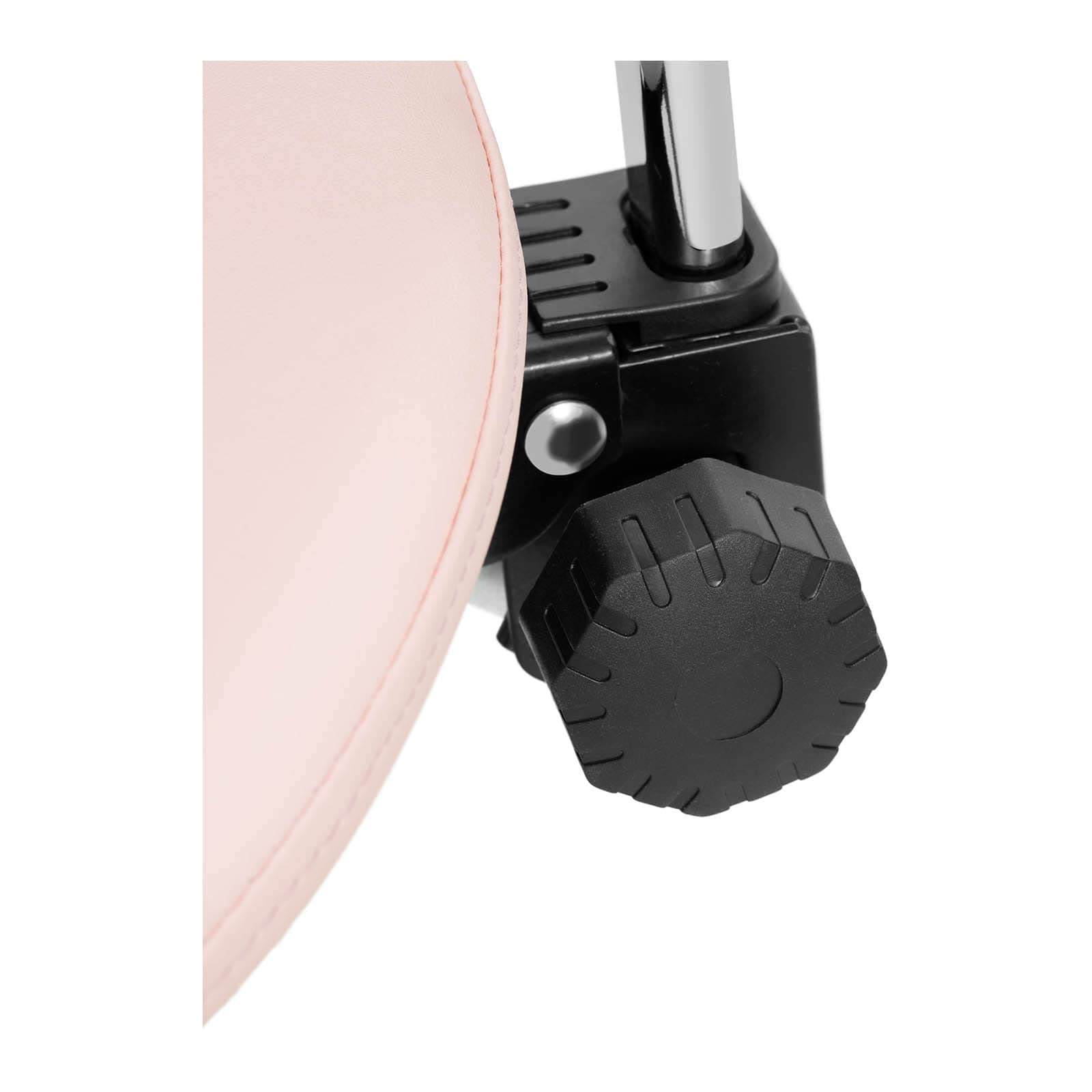 Physa Taburete de Estética Asiento para Cosmética Mannheim Powder Pink Acero Cromado Piel sintética PVC Rosa Plateado