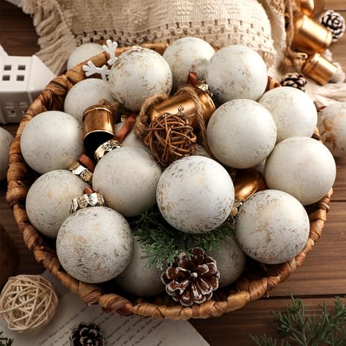 Adornos de bola de Navidad texturizados con acabado premium vintage 5