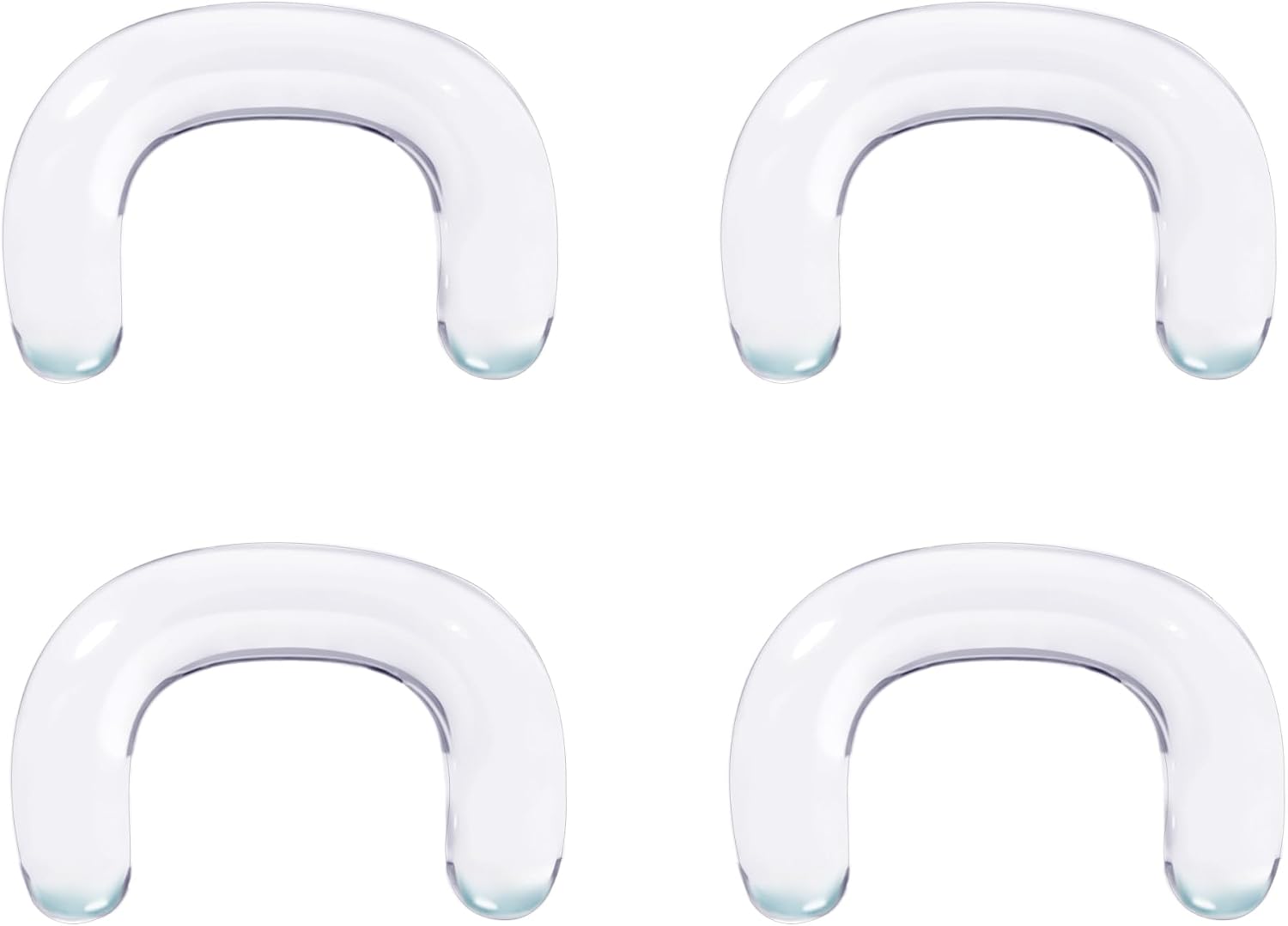DOEARKO Glass Septum Retainer 16G to 8G - 2 Black + 2 Clear U-Shaped Retainers with O-Rings Hypoallergenic Invisible Nose Piercing for Work, Sports & Surgery Comfortable Glass Retainer Jewelry