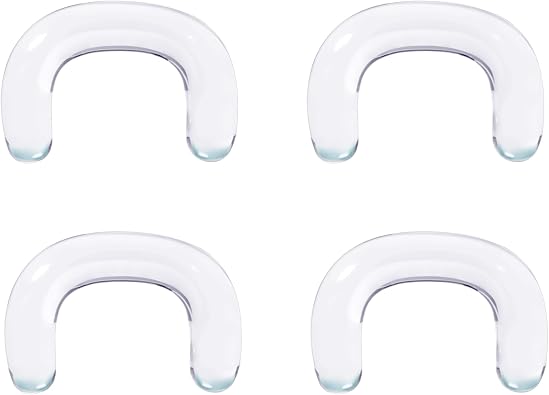 DOEARKO Glass Septum Retainer 16G to 8G - 2 Black + 2 Clear U-Shaped Retainers with O-Rings Hypoallergenic Invisible Nose Piercing for Work, Sports & Surgery Comfortable Glass Retainer Jewelry