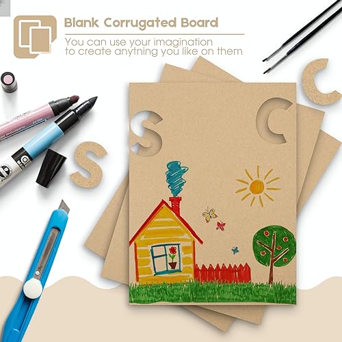 Image of Golden State Art 10 Pack 9x12 Corrugated Cardboard Sheets 1 /8 inch Flat Inserts | Flat Layer Pads, Corrugated Card Board Inserts For Packing, Mailing or DIY Art Crafts, Box Dividers (Brown)
