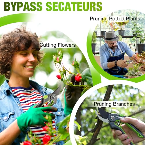 WORKPRO 2 Piece Secateurs and Pruning Scissors Set - Image 6