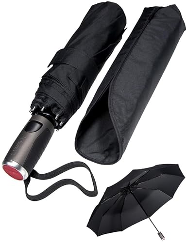 LifeTek Traveler 45 FX1 Windproof Travel Umbrella, Automatic Open Close, Compact for Rain and Sun, Fits in Purse or Backpack, Strong Lightweight Durable Frame, UV Protection, Small and Portable Black