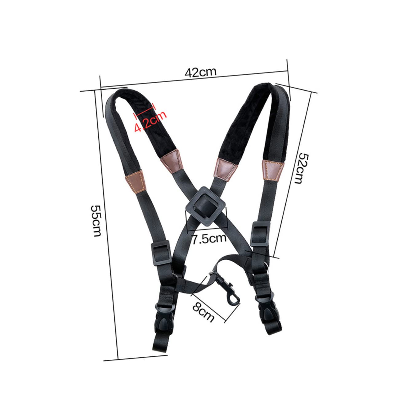 VANZACK Saxophone Harness Trimmer Shoulder Sax Strap Black Harness Saxophone Accessories Comfortable and Practical
