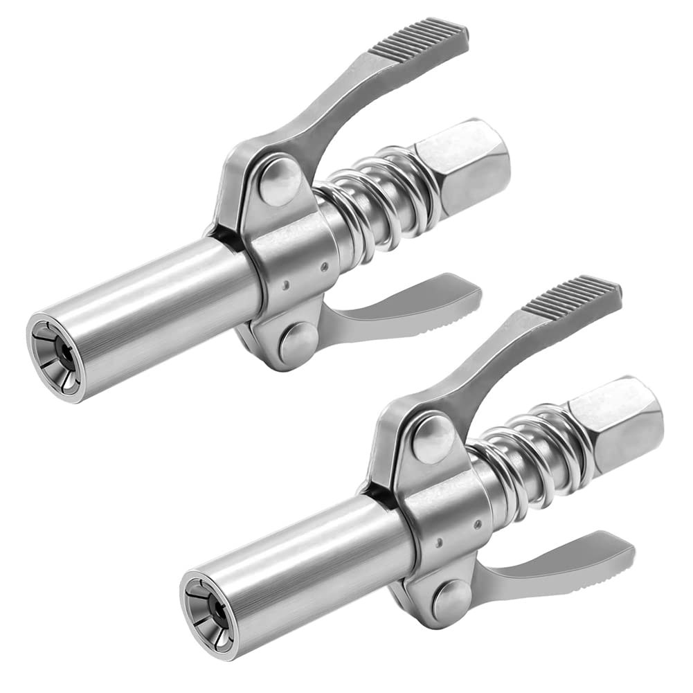 Htuteyy 2Pcs Double Handle Grease Nipple Coupler Double Handle Grease Nipples Grease Nipples Ends Couplers Compatible Grease Fitting