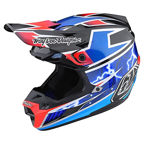Troy Lee Designs SE5 Composite Adult Motocross Dirt Bike Helmet W/MIPS, Lightning Blue, Large