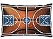 EKOBLA Throw Pillow Cover Basketball Court Sports Playground Pattern Floor Game Field Black Orange Decor Lumbar Pillow Case Cushion for Sofa Couch Bed Standard Queen Size 20x30 Inch