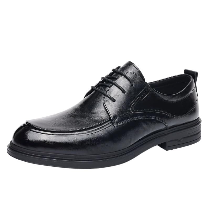 Genuine First Layer Leather Men Business Casual Lace-Up Soft Sole Breathable Dress Shoes
