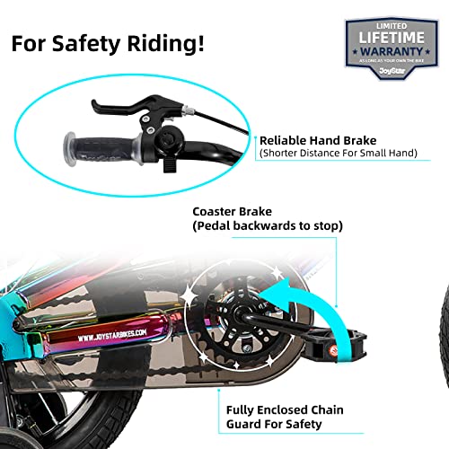 Joystar Pluto 14 Inch Kids Bike For Ages 3-5 Boys Girls Toddler Bike With Training Wheels Toddler Kids' Bicycle Oil Slick #TOP1