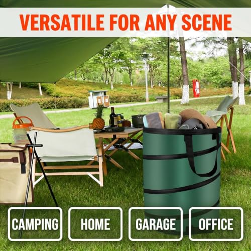 Image of Collapsible Pop Up Outdoor Trash Can 13 Gallons-with Zippered Lid | Foldable Camping Trash Can Recycle Bin, Durable 600D Waterproof Oxford Fabric Made for Household Storage and Outdoor Recycle
