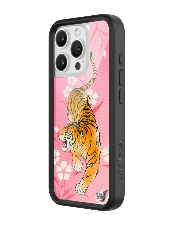 Image of Wildflower Cases - iPhone 16 Pro Compatible - Tiger Blossom | Impact-Certified 6.5 ft Drop Protection Case, Raised Protective Bumper, Cute Aesthetic Design, Women-Owned Small Business