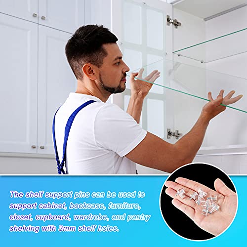 Hotop 5 Millimeters or 0.2 Inch Shelf Support Peg Clear Plastic Support