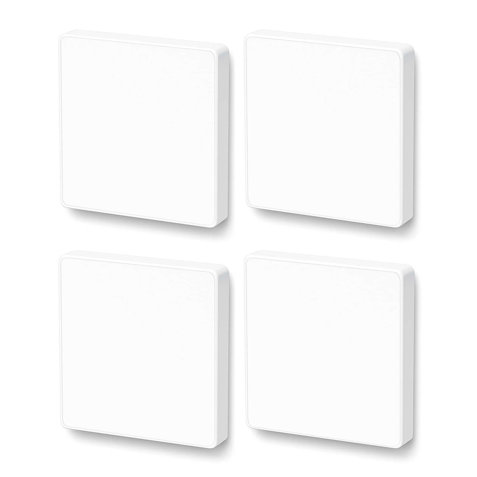 Pannello cieco da parete, 4 pezzi, copertura cieca, da incasso, 8,6 x 8,6 cm, in plastica, senza viti, bianco, per prese o interruttori inutilizzati