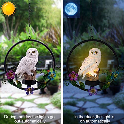 Preisvergleich Produktbild Snakell LED Gartenleuchten Solar-Nachtleuchten Eule Form Solar-Rasenlampe Hängelampe Hofdekoration Solar Harz Eule Windspiel Licht LED Lampe Für Outdoor Pathway Yard Garten Weihnachtsdekoration