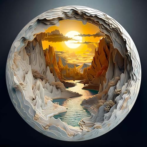 3D Vision Effect Wooden Puzzle Unique Shape Cave Design Challenging about 190~210-Piece Wooden Jigsaw Advanced Wood Puzzle