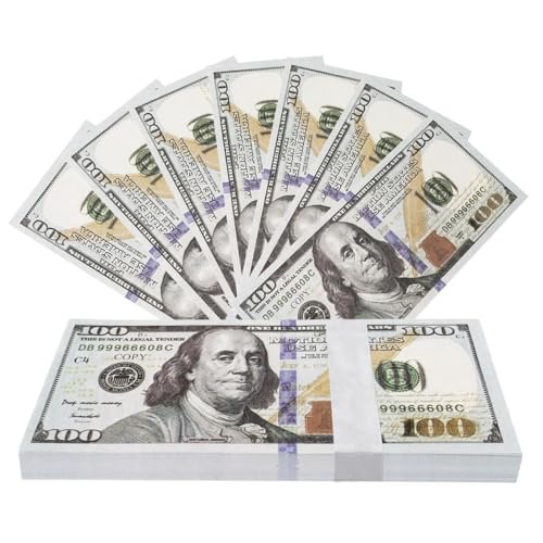 DOVBAN 100 Props Money Dollar,Faux Billets Dollar,Dollars Américains Billets,Billet Factice Dollars Fake Money Pour Les Jeux Enfants Décoration Festive