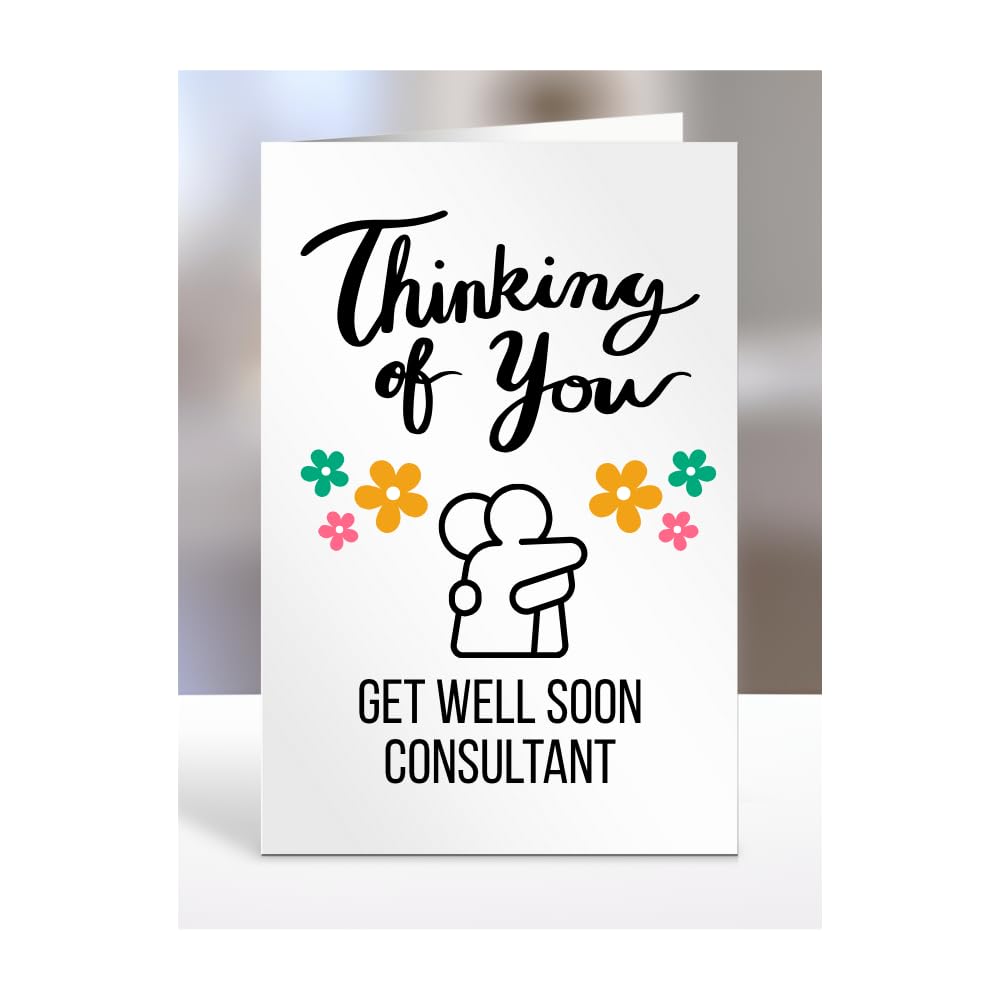 Get Well Soon Card for CONSULTANT, Thinking of you, Sympathy Gifts for Men or Women, Presents for Christmas, A5-71_54