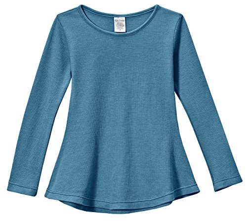 City Threads Big Girls' Thermal Long Sleeve Tunic Shirt Tee Dress for School Party Play, Teal, 12