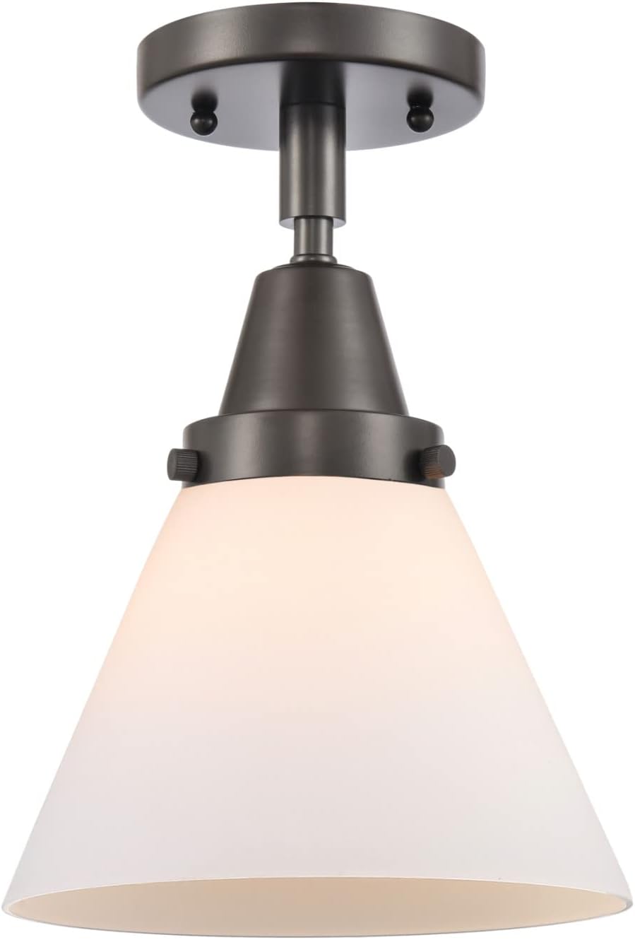 Innovations 447-1C-BK-G41 Transitional One Light Flush Mount from Franklin Restoration Collection in Black Finish,