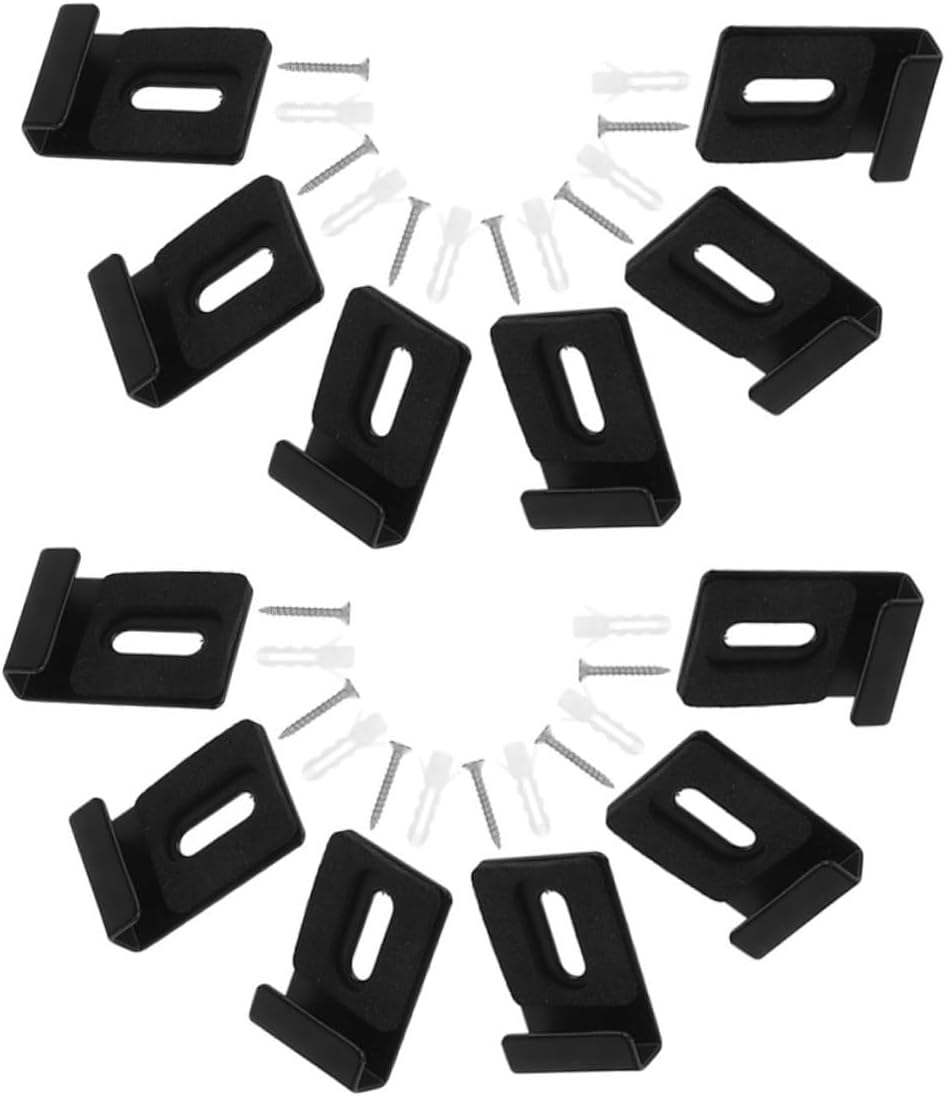 12pcs Stainless Steel 304 Mirror Hanger Clips Kit with Screws, Frameless Mirror Mounting Hardware for Bathroom and Kitchen Wall Installation