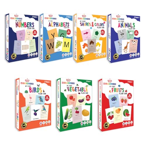 Image of Wembley Flash Card Board Games for Babies 0 to 6 Months Old Boy Girls Infant Early Learning Educational Montessori Toys for 1 2 3 4 Years Kids Cognitive Skills Activity Toys - Set of 196 Cards